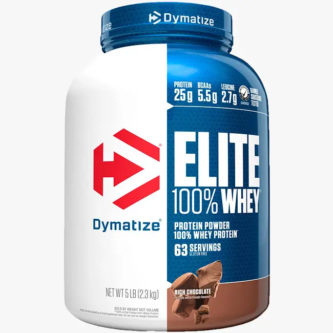 Elite 100% Whey - Dymatize - Proteína en polvo sabor chocolate (etiqueta limpia 1) | ProtFit.com