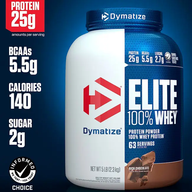 Elite 100% Whey - Dymatize - Proteína en polvo sabor chocolate (etiqueta limpia 2) | ProtFit.com
