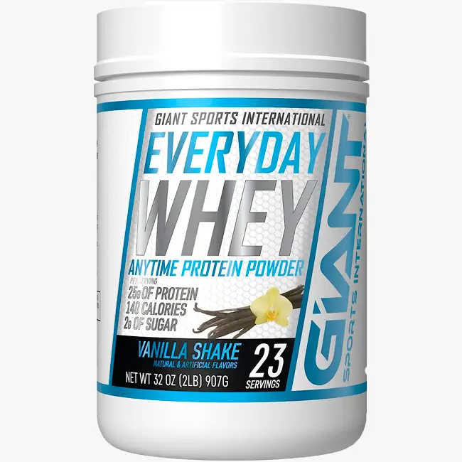 Giant Sports International Everyday Whey (Proteína de Vainilla de Suero de Leche en Polvo) (etiqueta limpia img 1) | ProtFit.com