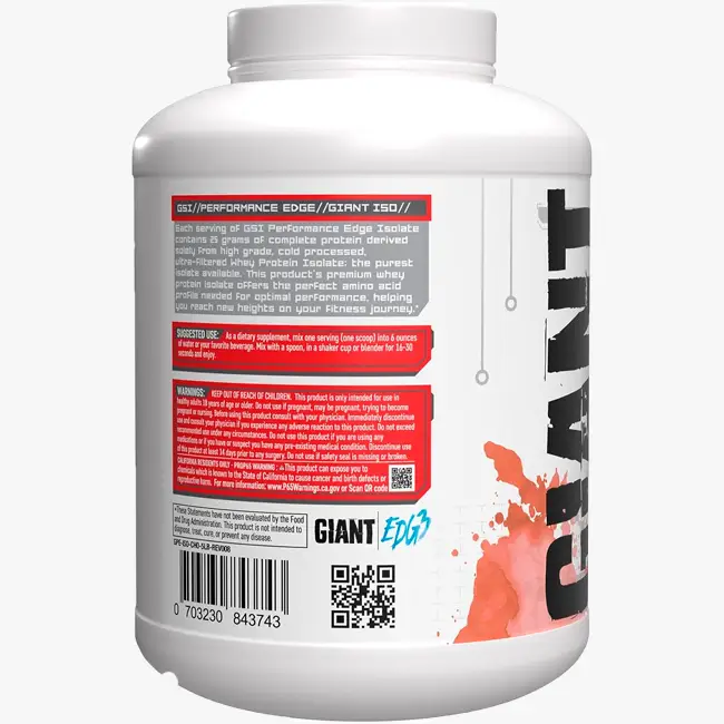 Giant Sports Performance Series 100% Whey Isolate (etiqueta limpia 2) | ProtFit.com