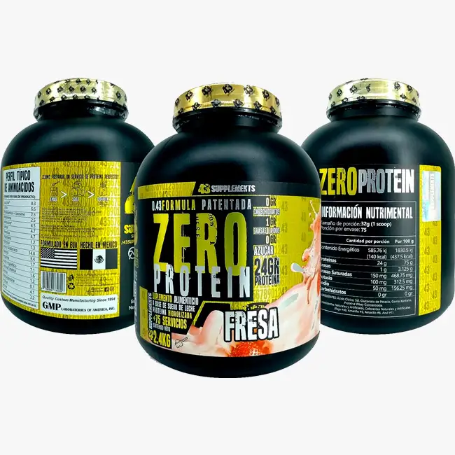 Zero Protein (Ptoteína Zero) Hidrolizada (Sabor Fresa) (etiqueta limpia 3) sin azúcar, cero carbohidratos | ProtFit.com